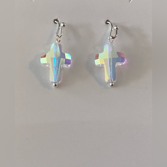 NEW Celestial Crystal Cross earrings NEW - Picture 2 of 4